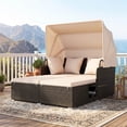 thumbnail image 1 of Costway Patio Rattan Daybed Lounge Retractable Top Canopy Side Tables Cushions Beige Mix Brown + Beige, 1 of 10