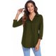 thumbnail image 2 of Txlixc Camisa suelta para mujer, jersey de manga tres cuartos con cuello en V de color sólido informal para adultos Txlixc Moda, 2 of 8