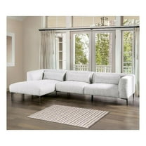Furniture of America Millie Cotton Linen Sectional with Left Chaise in Gray