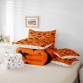 thumbnail image 6 of Manfei Pumpkin Witch Hat Twin Bedding Sets 7-Piece for Child, Orange Black Bat Bedding Comforter Set, Halloween Spider Web Reversible Sheet Sets, Microfiber Bedroom Decor, 6 of 8