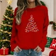 thumbnail image 2 of Women's Plus Christmas Sweaters Fashion Festive Graphic Long Sleeve Round Neck Casual Pullover Warm Tops (XXL, Red), 2 of 5