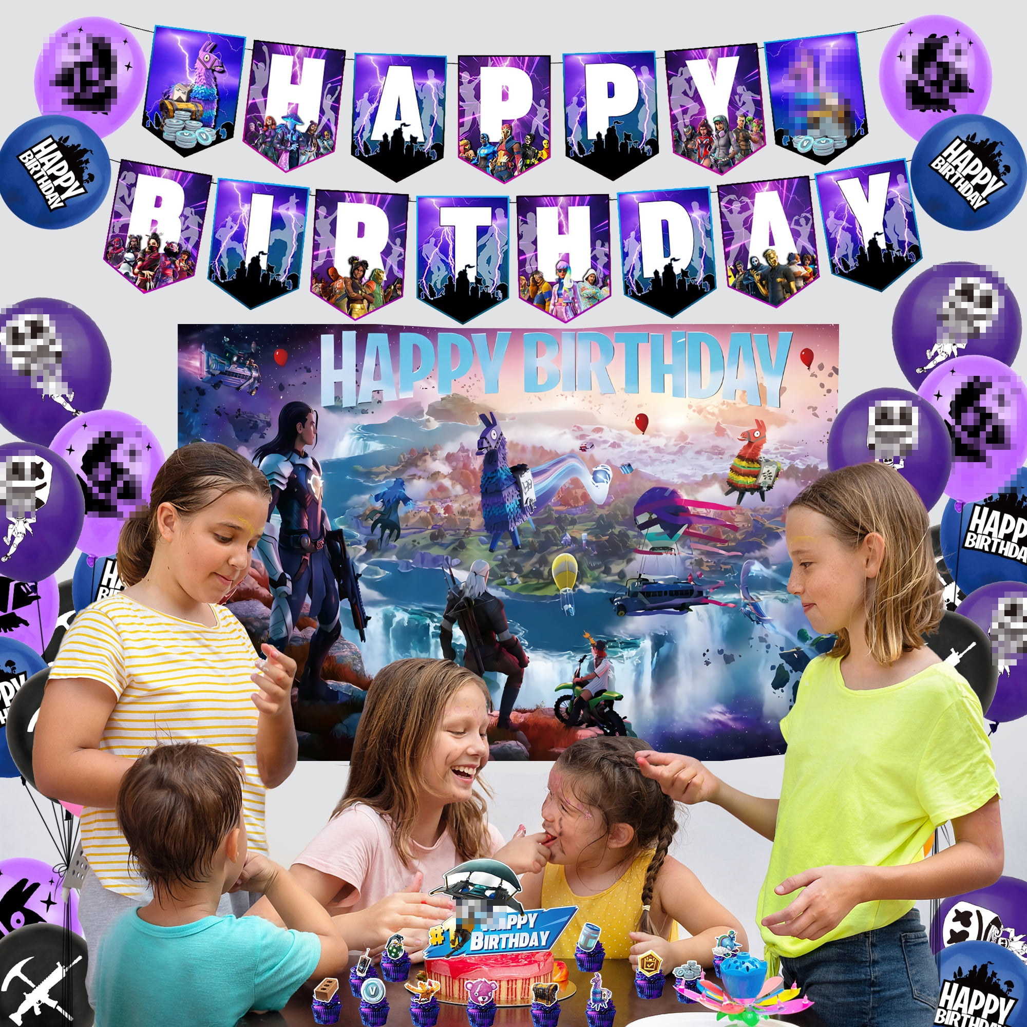 Birthday Decorations, Video Game Birthday Party Supplies Include Birthday Banner, Backdrop, Balloons, Cake Topper, Cupcake Toppers for Boy Girl Party Favors - Walmart.com birthday-decorations-video-game-birthday-party-supplies-include-birthday-banner-backdrop-balloons-cake-topper-cupcake-toppers-for-boy-girl-party-favors-walmart-com