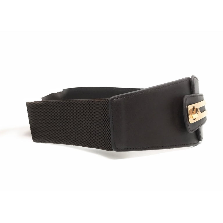 Womens Faux Leather Belts Elastic Stretch Cinch Plus Fashion  display picture 3