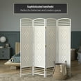 thumbnail image 6 of Red Lantern 5 1/2 ft. Tall Fiber Weave Room Divider - White - 4 Panel, 6 of 6