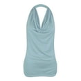 thumbnail image 3 of Dyfzdhu Halter Tank Tops For Women Tops Backless Vest Sleeveless Neck Tank Women Blouse Cowl Drape Womens Blouse Light Blue L, 3 of 3