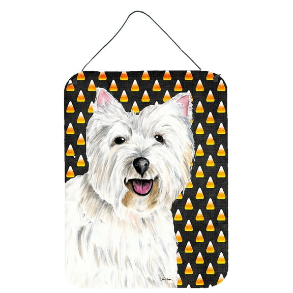 Westie Candy Corn Halloween Portrait Wall or Door Hanging Prints