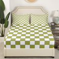 thumbnail image 3 of Erosebridal Aesthetic Checkered Bedding Twin White Light Green Checkerboard Grid Sheet Set,Geometric Buffalo Plaid Bed Sheets Teen Adults Gingham Bed Sheet Set 3 Piece, 3 of 6
