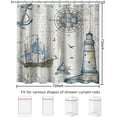 thumbnail image 3 of Sonernt Nautical Shower Curtain, Sailboat Lighthouse Compass Anchor Decorative Bathroom Curtain Polyester Waterproof Fabric with 12 Hooks, 72x72 Inch, 3 of 5