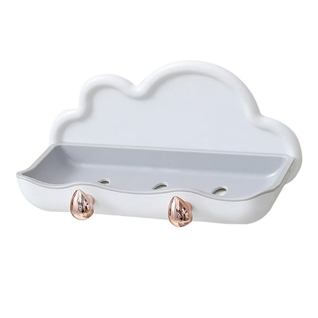 DOLITY Double Layer Soap Box Soap Holder Tray Bathroom Dispensers Multipurpose Creative White with gray