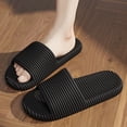 thumbnail image 2 of ibiyuan Sleepers Womens Slippers Black Slides for Women Lightweight Shower Shoes for College Dorm Non Open Toe Sandals Women Dressy Thick Sole, 2 of 4