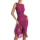 thumbnail image 2 of Women's Elegant Bodycon Midi Dress Sleeveless Mesh Frill Hem Mermaid Tail Summer Tank Dress Cocktail Party, 2 of 5