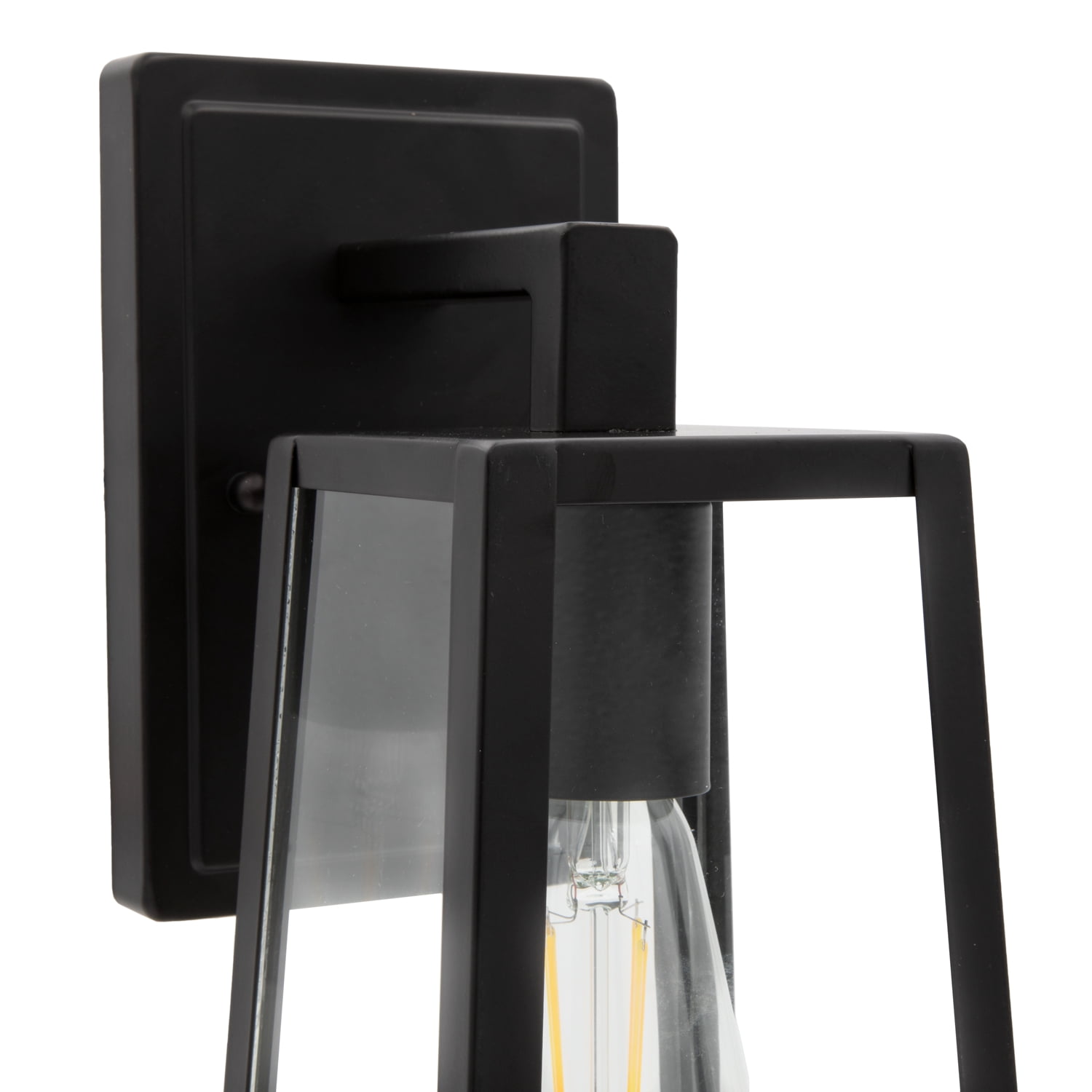 Maxxima LED Outdoor Wall Light, ST19 Edison Bulb 800 Lumens Clear Glass, 2700K Warm White