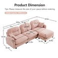 thumbnail image 2 of 3 Seat Modular Sectional L Shaped Couch With Ottoman,Deep Seat Sofa with Pillow,Cloud Couch with Premium Chenille Fabric,Tufted Cushion Backrest Design,Easy Install,for Bedrooms,Living Rooms,Pink, 2 of 7