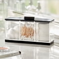 thumbnail image 2 of mDesign Cosmetic Divided Organizer Canister Box, 3 Sections and Lid, Clear/Black, 2 of 8
