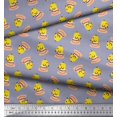 thumbnail image 3 of Soimoi Modal Satin Fabric Cup,Plate & Chick Cartoon Print Fabric by the Yard 42 Inch Wide, 3 of 3