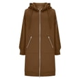 thumbnail image 6 of Lumtrix Long Hoodies for Women Zip Up Tunic Sweatshirt Cute Fall Jackets | Oversized Sweatshirt Travel Hoodie Lightweight Workout Jackets Brown M, 6 of 7