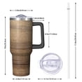thumbnail image 2 of 40oz Tumbler with Handle and Straw, Vacuum Insulated Stainless Steel Travel Mug, Fits Car Cup Holder, Wood Print, 2 of 6