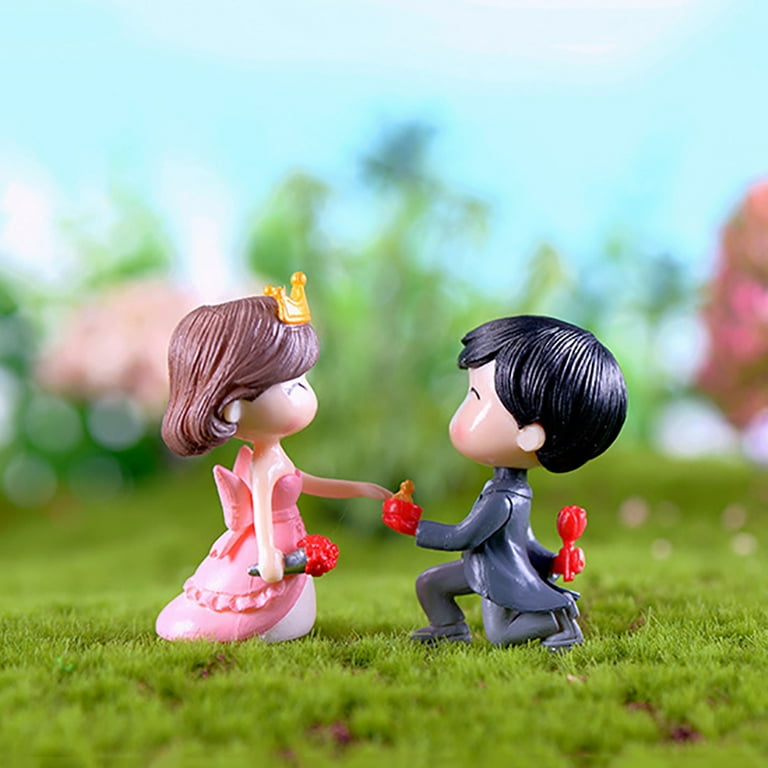 SPRING PARK 2Pcs/Set Miniature Dollhouse Fairy Garden Wedding