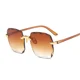thumbnail image 1 of Gafas de sol cuadradas sin montura para mujer, lentes de diseñador de marca, a la moda, degradadas, sin marco, 1 of 3