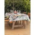 thumbnail image 2 of Easter Plaid Outdoor Tablecloth - 60x102 Inch Rectangle Dining Table Cover, Spring Watercolor Bunny Flower Grey Checkered Waterproof Outdoor Table Cloth with Umbrella Hole & Zipper for Picnic/Patio, 2 of 7