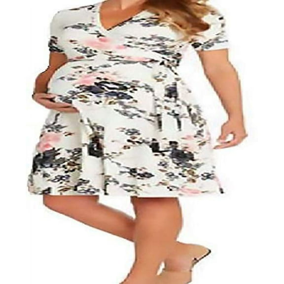 Matty M Ladies' Maternity Dress, XL, Ivory