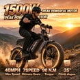 thumbnail image 5 of Electric Dirt Bike for Adults, Hill Climbing, 5H Fully Charge, 20"×4.0" Fat Tire, Dual Suspension, 1500W Motor , 40MPH, Up to 70 Miles Mountain Bike, for Snow Road, Mountain, Off-Road UL2849, 5 of 7