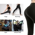 thumbnail image 5 of HappyGo Women's Yoga Capris Leggings Butt Lift High Waist Athletic Runnning Pants Textured Workout Tights Black, 5 of 6
