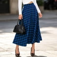 thumbnail image 2 of Yertdoel Plaid Maxi Skirts for Women High Waist Vintage A‑Line Long Skirt Fall Winter Trendy Casual Skirt with Pockets, S-3XL, 2 of 10