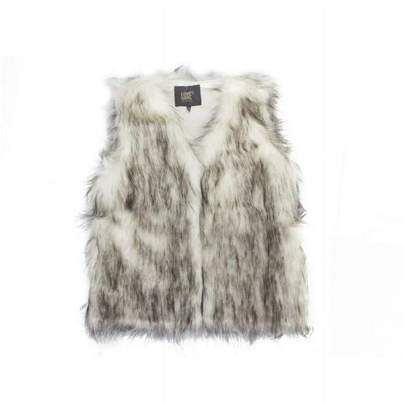 Faux Fur Vest - Gradient Grey - Medium