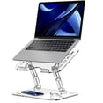 thumbnail image 1 of Acrylic Laptop Stand for Desk Clear Laptop Riser Adjustable Height Lpoake White Computer Stand for Laptop Compatible with 10 to 15.6 Inches Laptops(Transparent), 1 of 15