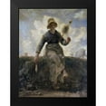 thumbnail image 2 of Millet, Jean-Francois 12x14 Black Modern Framed Museum Art Print Titled - The Spinner, Goat-Girl from the Auvergne, 2 of 5