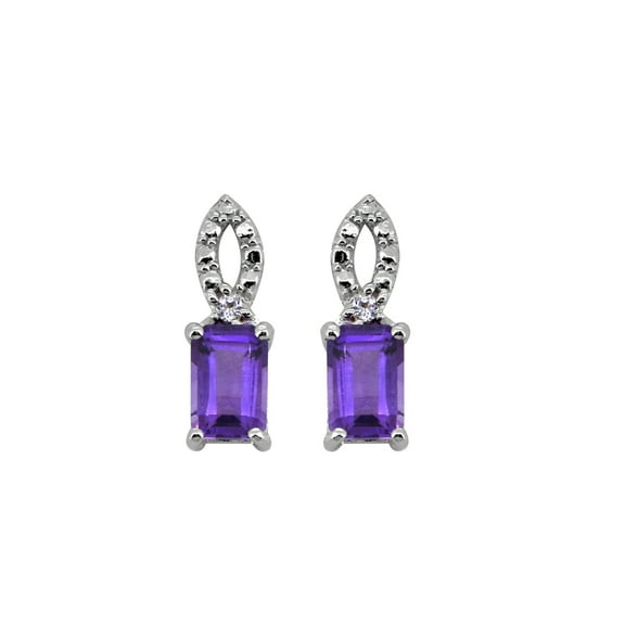 1.09 ct Amethyst Solid Sterling Silver Stud Earrings