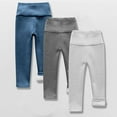 thumbnail image 2 of SGFCWSX Girls Thermal Pants Solid Color High Waist Legging Pants Elastic Fleece Lining Winter Soft Leggings Sky Blue Size 2 Years, 2 of 3