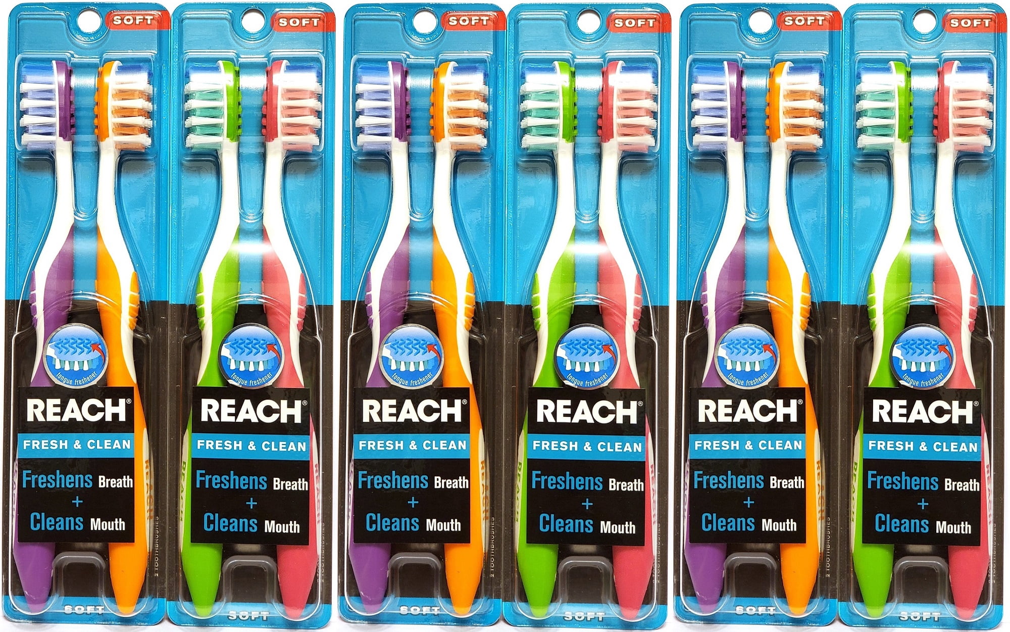 Reach Fresh & Clean Soft Toothbrushes, Colors May Vary, 2 Count (Pack