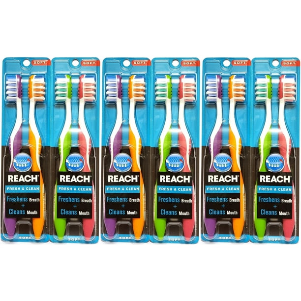Reach Fresh & Clean Soft Toothbrushes, Colors May Vary, 2 Count (Pack