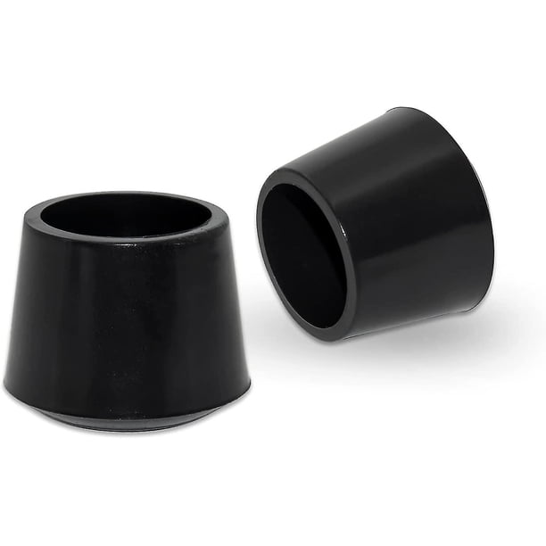 Juego de 4 tapones redondos antideslizantes de caucho sintético para patas de silla, de 30 mm y 3 cm de diámetro, color negro.