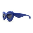thumbnail image 3 of Womens Funky Balloon Thick Cat Eye Retro Plastic Sunglasses Blue Black, 3 of 4
