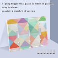 thumbnail image 3 of Yayeee Toggle Light Switch Wall Plate 3-Gang 6.37"x4.48" Decorative Outlet Cover, Abstract Geometric, 3 of 7