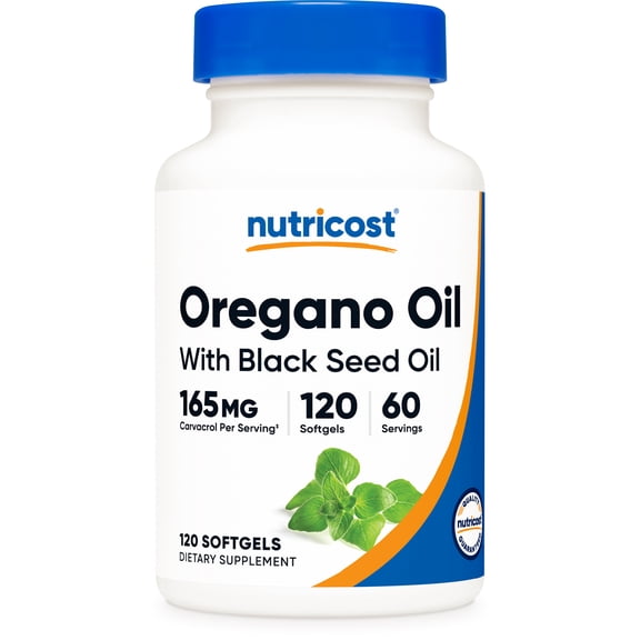 Nutricost Oregano Oil Supplement 120 Softgels for 60 Servings Per Bottle - With Black Seed Oil, GMO-Free, Gluten-Free