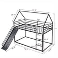 thumbnail image 2 of Harper & Bright Designs Twin Over Twin Bunk Bed with Slide, Metal Bunk Bed Frame with Roof Design and Full-Length Guardrail, House Bed for Bedroom, Black, 2 of 14