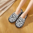 thumbnail image 4 of House Slippers for Women Men - black white flowers Lightweight House Shoes Fuzzy Slippers, Soft Slip-On Cozy House Slippers for Woman Indoor Outdoor, 4 of 7