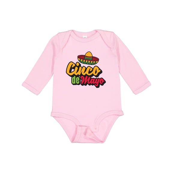 Inktastic Cinco De Mayo with Sombrero Boys or Girls Long Sleeve Baby Bodysuit