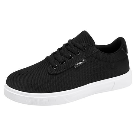 

Men Casual Shoes Fashionable And Simple Solid Color New Pattern Flat Bottomed Comfortable Lace Up Canvas Sneakers