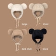 thumbnail image 2 of Women Outdoor Cute Bear Ears Windproof Earflap Hat Solid Beanies Lamb Hair Cap Winter Hat BLACK, 2 of 8