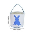 thumbnail image 4 of Zeyigg Easter Basket with Rabbit Print, Canvas Gift Bag for Carrying Eggs and Candy, Holiday Party Favor Bag and Home Decor,Green, 4 of 4