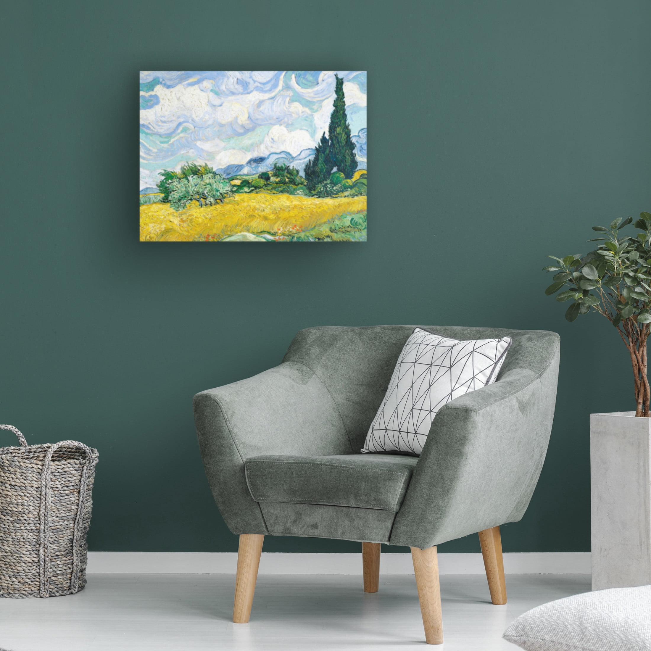 Trademark Fine Art Pictufy Wheat Field With Cypresses Canvas Wall Art