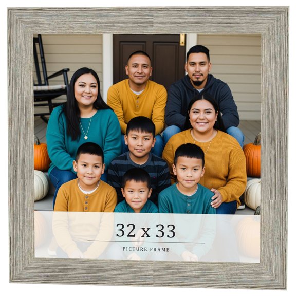 32x33 Frame Grey Real Wood Picture Frame Width 1.5 Inches | Interior Frame Depth 0.5 Inches | Barn