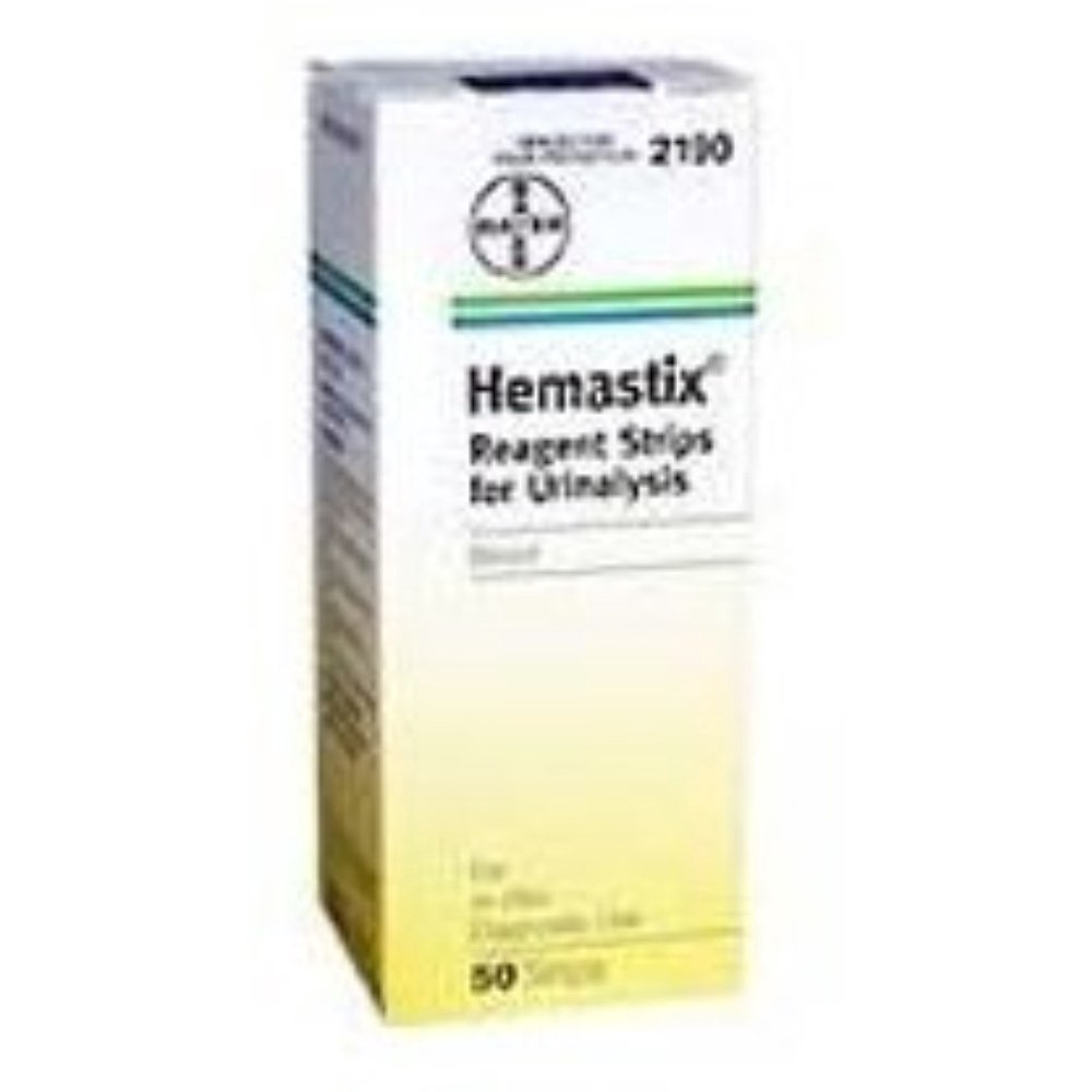 Hemastix Reagent Strips for Urinalysis, Tests for Blood in Urine 50 ea