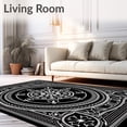 thumbnail image 2 of ODIKA 4'x6' Machine Washable Non-Slip Area Rug, Compass Navigation Design with Intricate Celestial Motifs High Traffic Rug with Pad, Black, 704157, 2 of 8