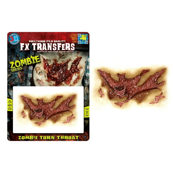 Tinsley Transfers Zombie Torn Throat Makeup FX Transfers